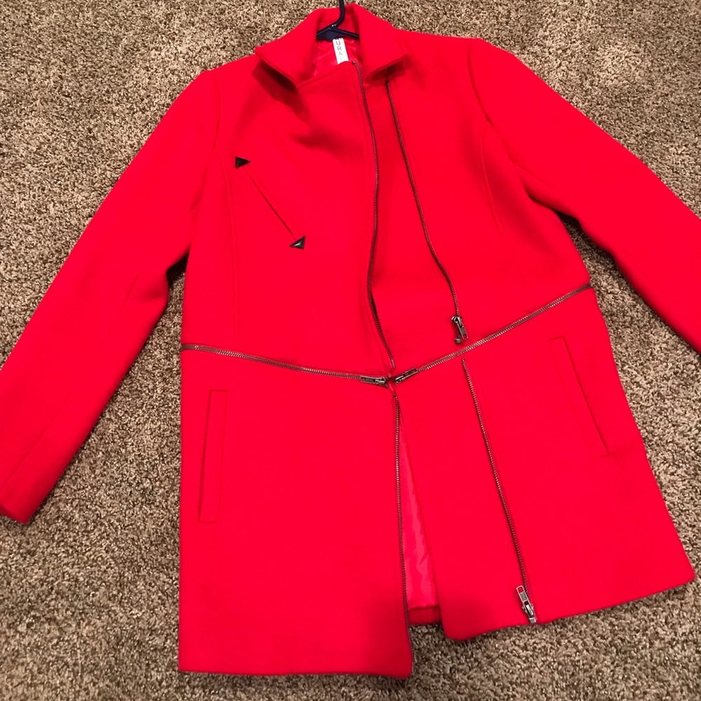 Mural Red Wool Coat